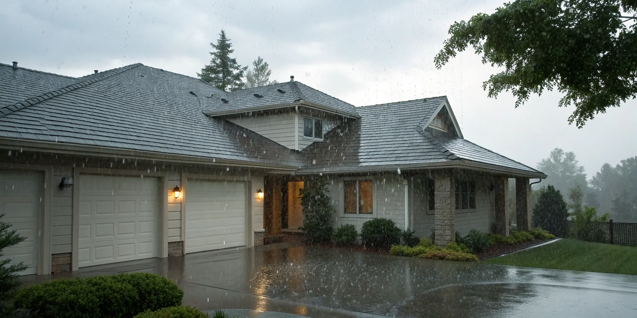 A roof leaking from rain and whether homeowners insurance will cover the damage.