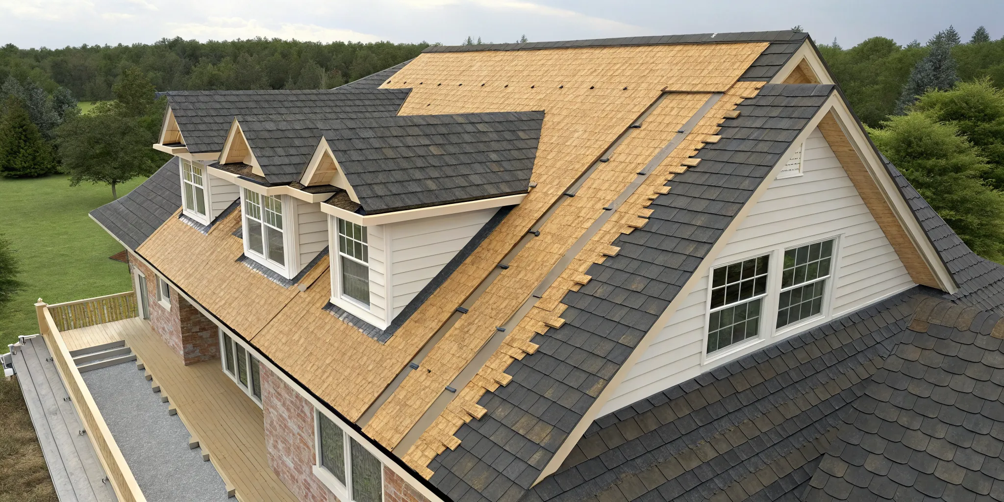 Owens Corning roof replacement in progress on a residential home.