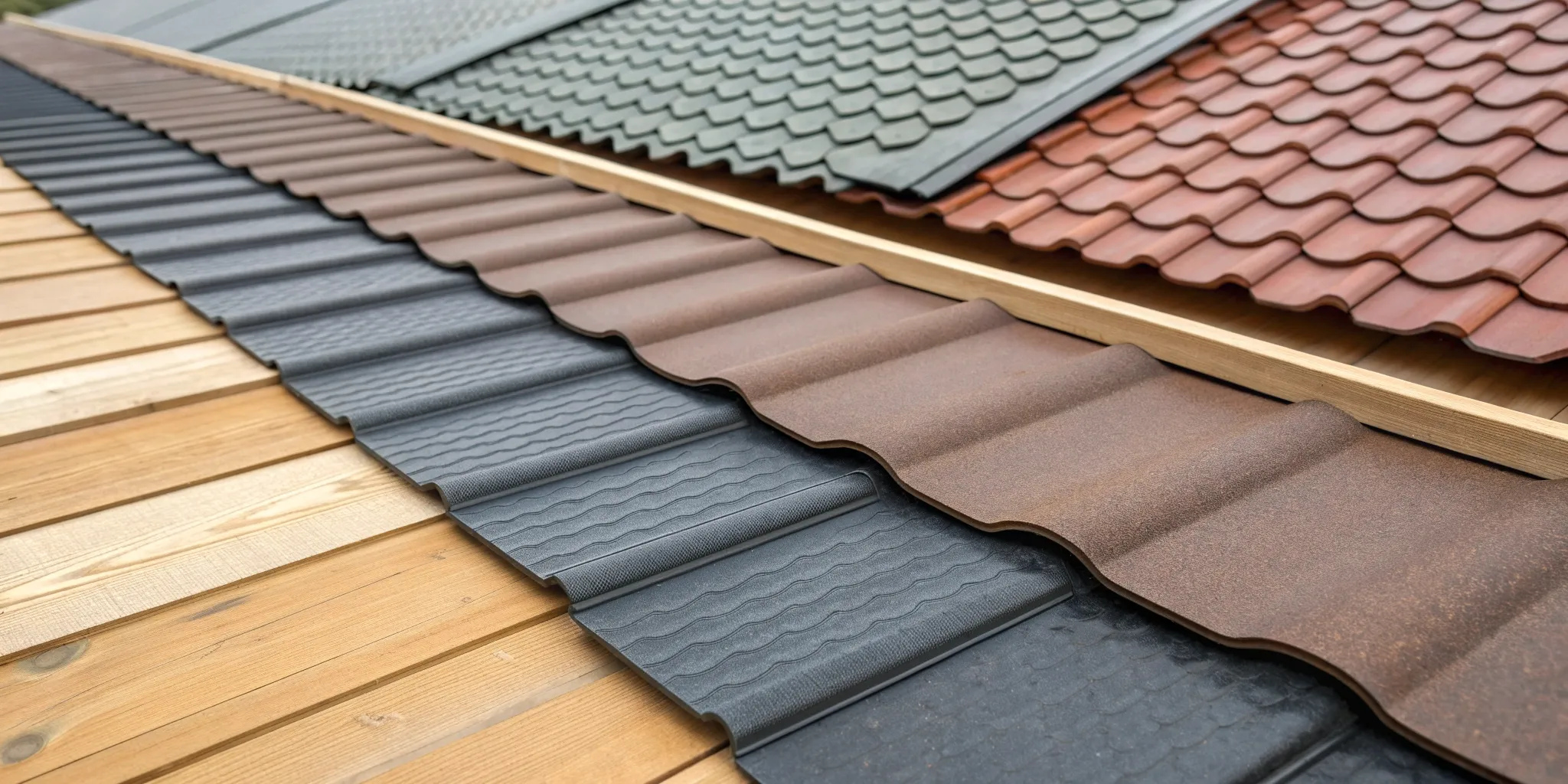 Roofing material options that impact the average cost to replace a roof per square foot.