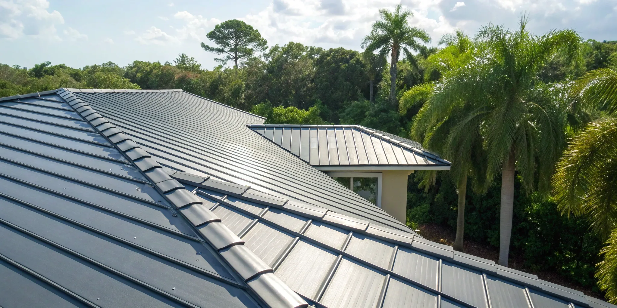 Cost of a new metal roof replacement on a modern house.