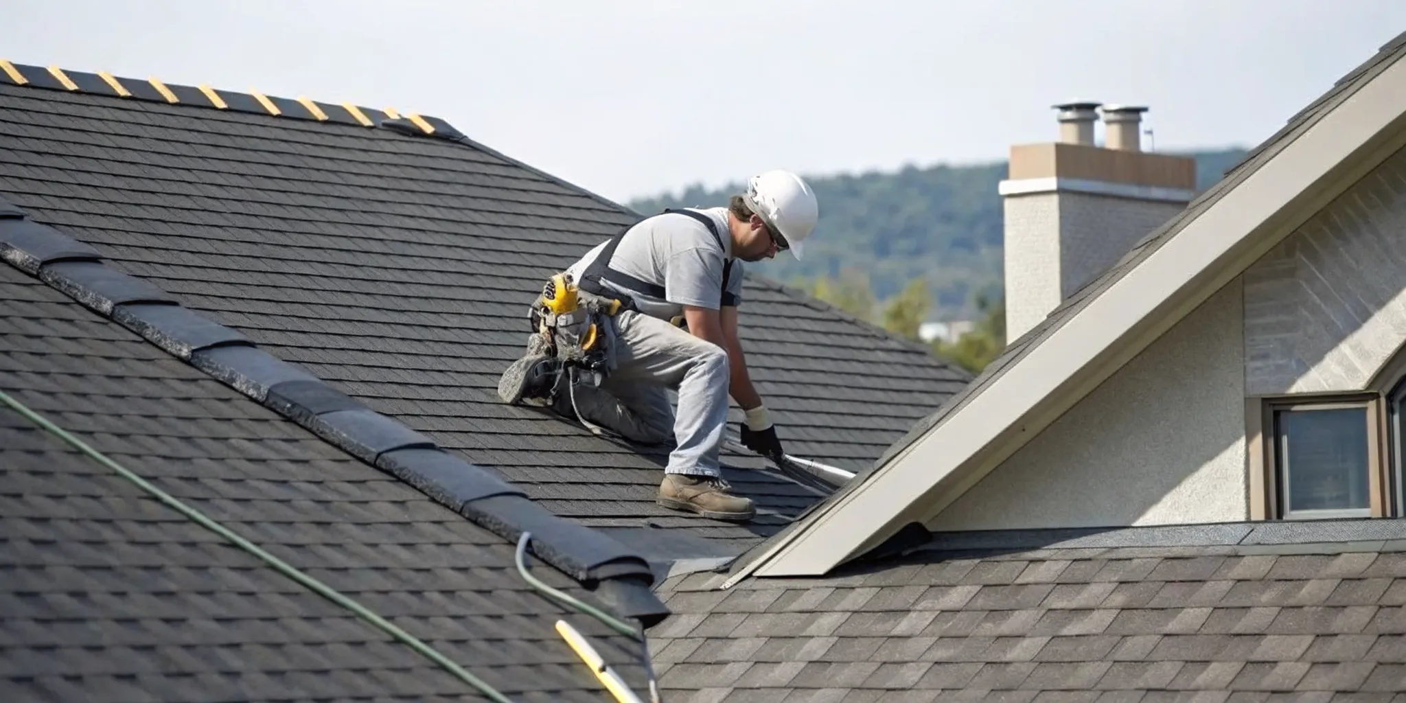 Professional completing the best residential roof leak repair.