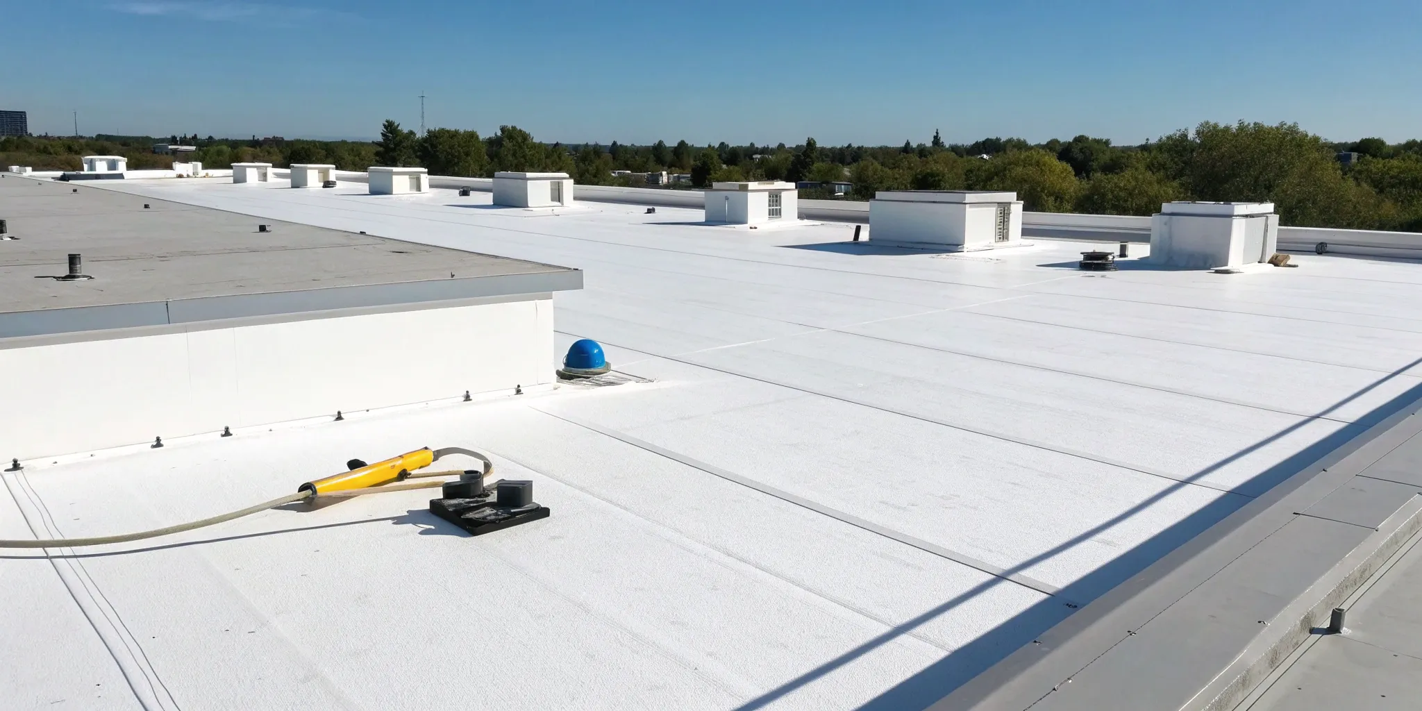 TPO roof installation.