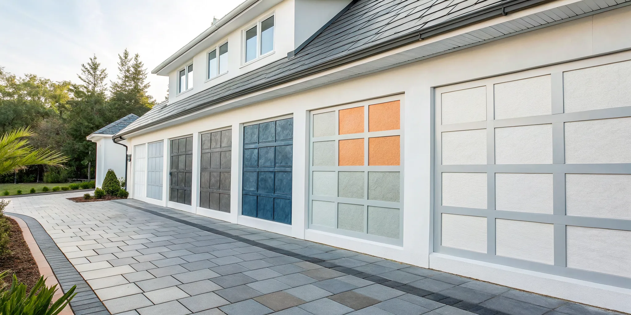 A modern house roof where a homeowner checks for storm damage to know what to do.
