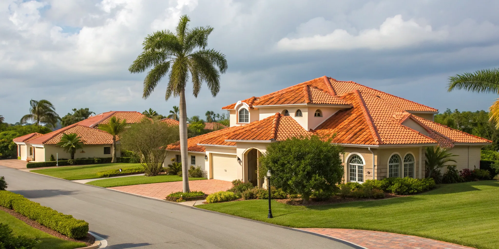 A Florida home with a new tile roof, a key part of the total replacement cost.